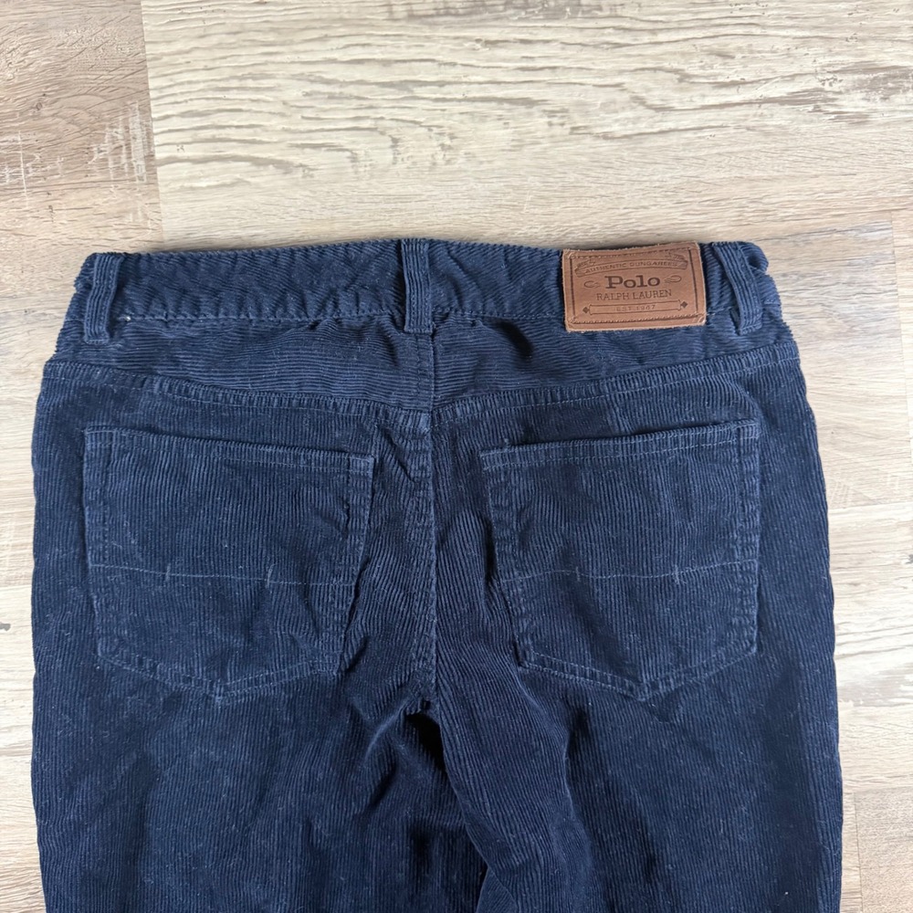 Polo Ralph Lauren Navy Blue Corduroy Pants Straight Leg Cotton Size 16 Preppy